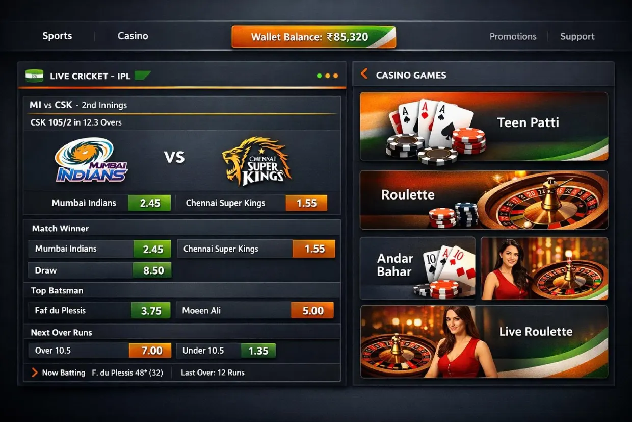 FairPlay ID dashboard with sports and casino markets on fairplayexchid.org
